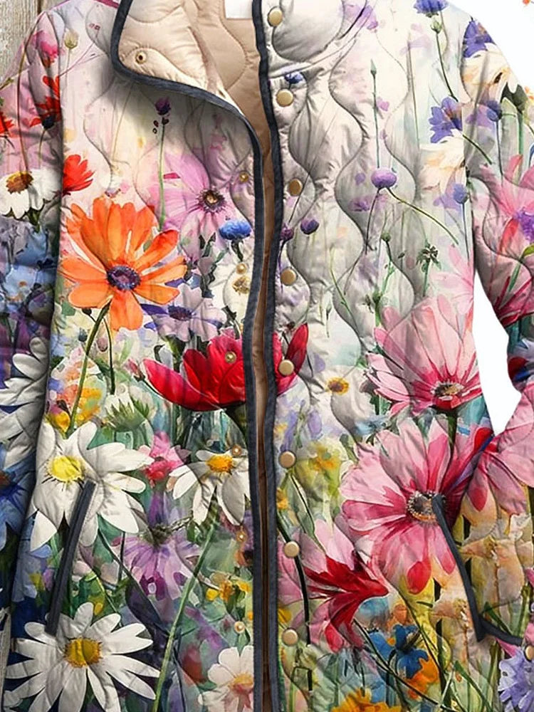 Odette Casual Quilted Jacket with Floral Print Foto 2