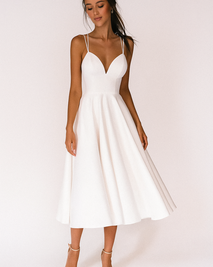 Olivia Strappy Midi Wedding Guest Dress Foto 1