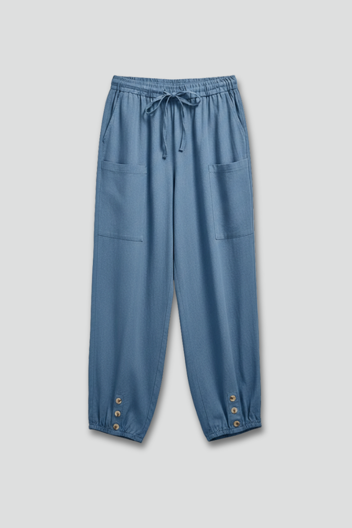 Paige Cropped Summer Trousers with Drawstring Foto 1