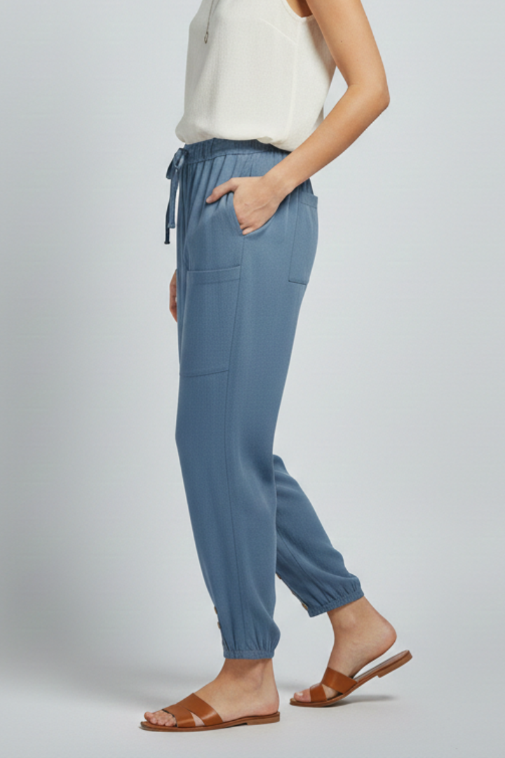 Paige Cropped Summer Trousers with Drawstring Foto 2