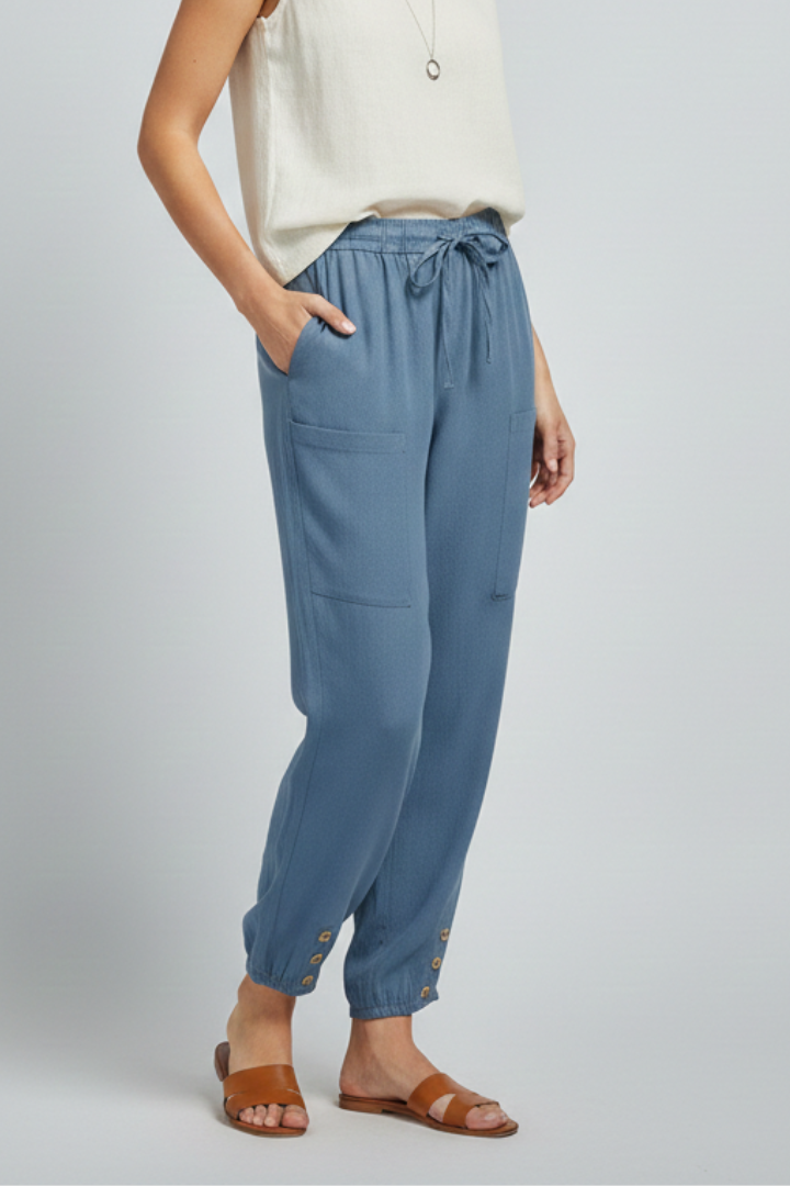 Paige Cropped Summer Trousers with Drawstring Foto 3