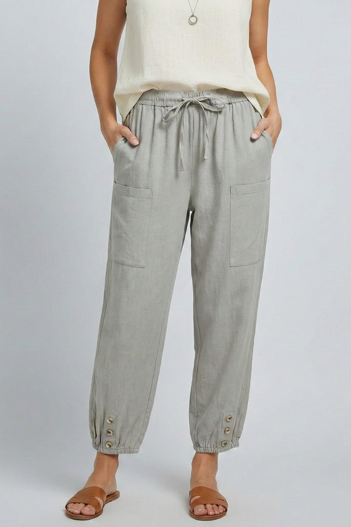 Paige Cropped Summer Trousers with Drawstring Foto 8