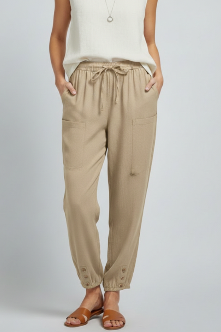 Paige Cropped Summer Trousers with Drawstring Foto 9