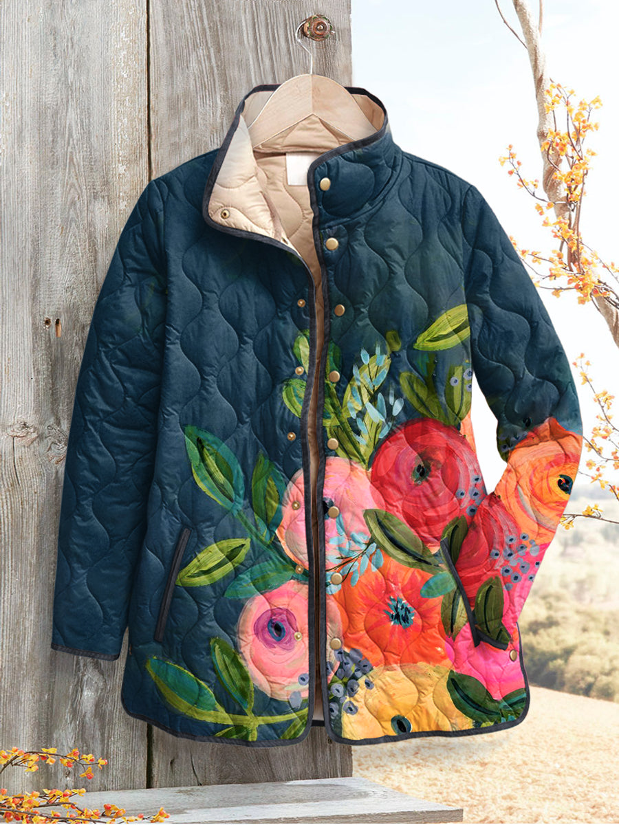 Petra Quilted Jacket with Retro Floral Print Foto 1