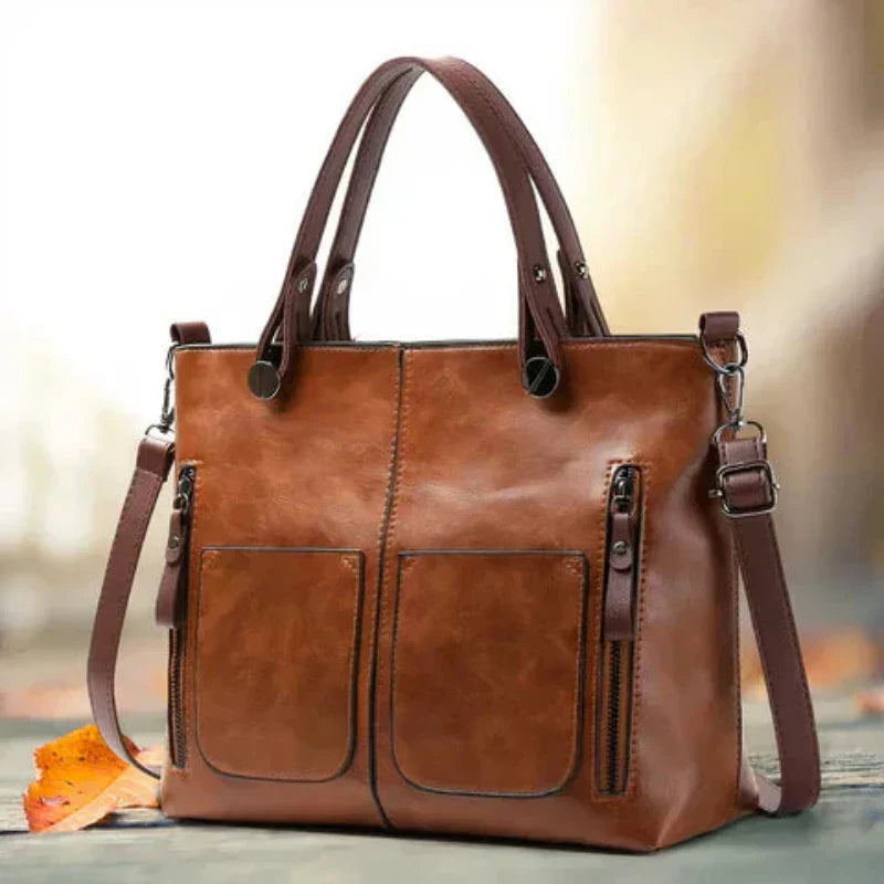 Pocket Handbag for Women with Structured Elegance in Brown