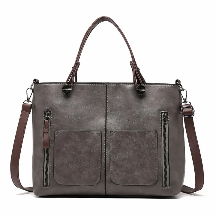 Pocket Handbag for Women with Structured Elegance in Grey