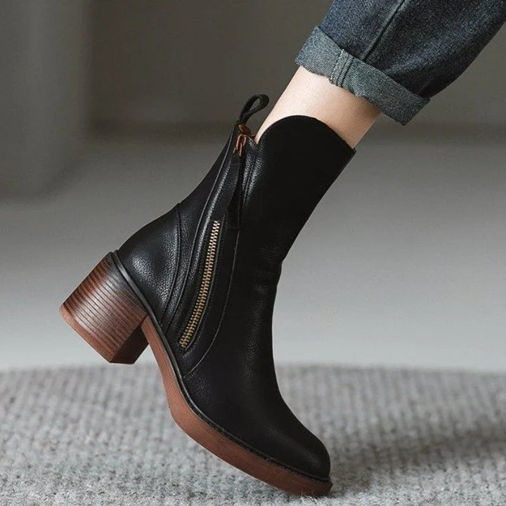 Premium Leather Women's Knee High Boots in Black