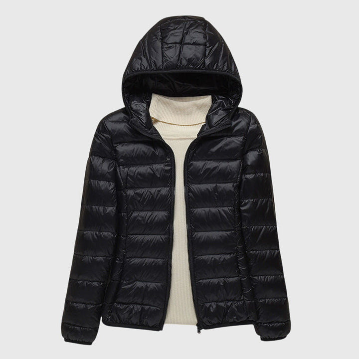 Quilted Waterproof Jacket for Autumn Days in Black