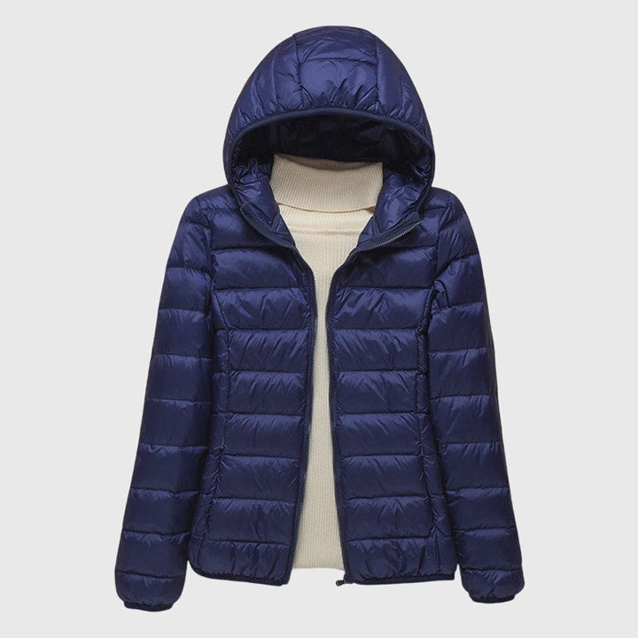 Quilted Waterproof Jacket for Autumn Days in Dark Blue