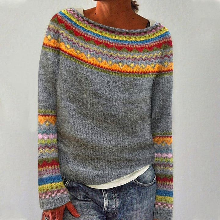 Rae Retro Jumper with Colourful Pattern Foto 1