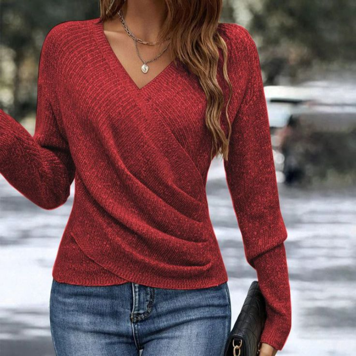 Refined Layering Pullover in Red