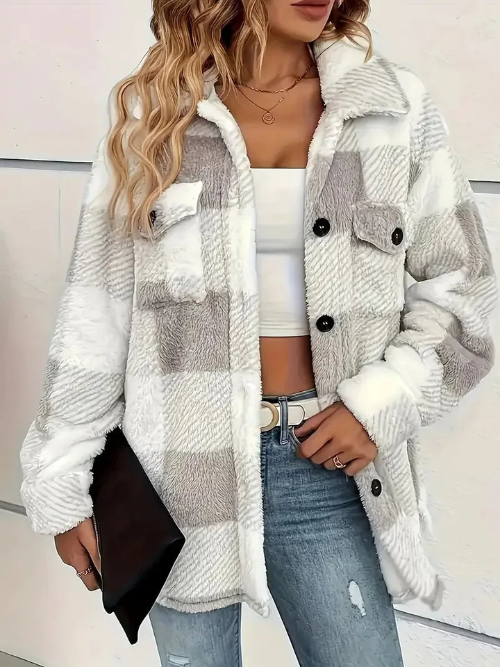 Relaxed Longline Tailored Women's Coat in Grey