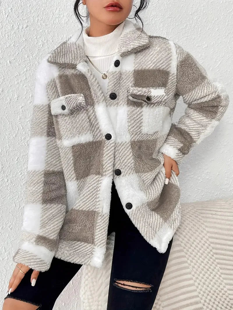 Relaxed Longline Tailored Women's Coat in Khaki