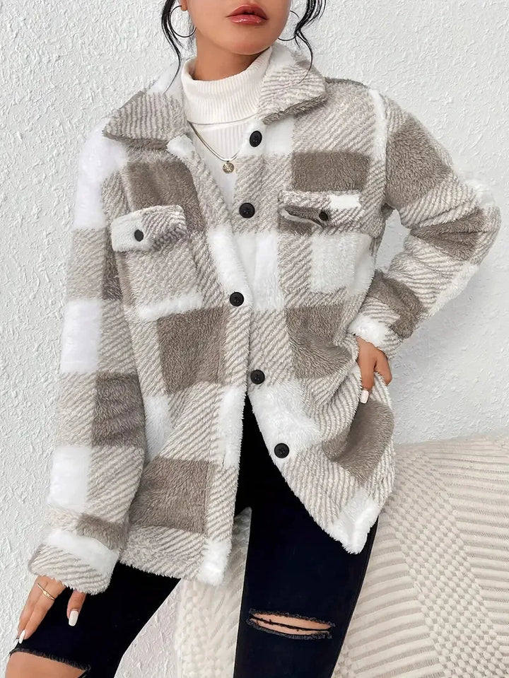 Relaxed Longline Tailored Women's Coat in Khaki