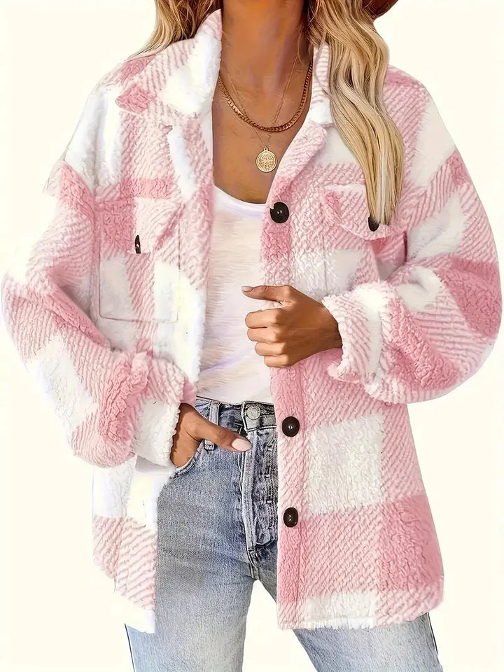 Relaxed Longline Tailored Women's Coat in Pink