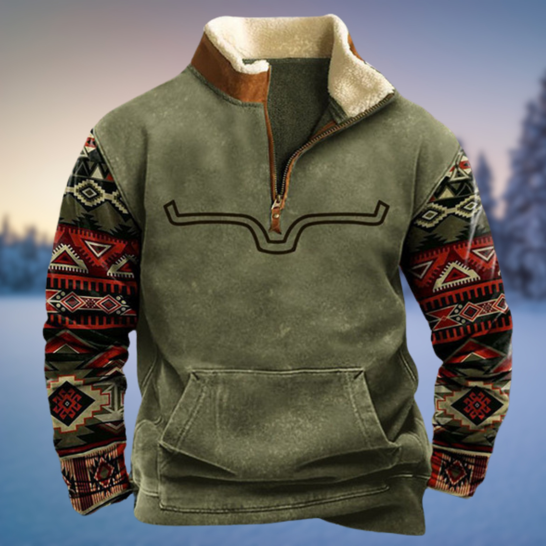 Relaxed Mens Jumper with Half-Zip Autumn in Stil 1