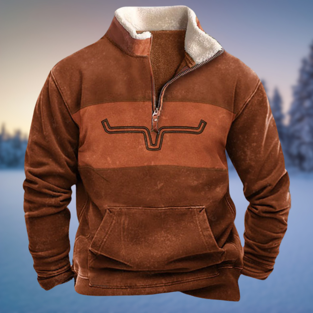 Relaxed Mens Jumper with Half-Zip Autumn in Stil 2