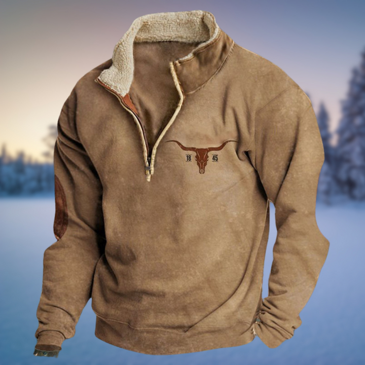 Relaxed Mens Jumper with Half-Zip Autumn in Stil 3