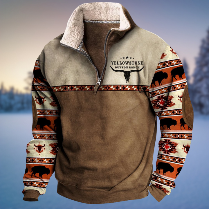Relaxed Mens Jumper with Half-Zip Autumn in Stil 4