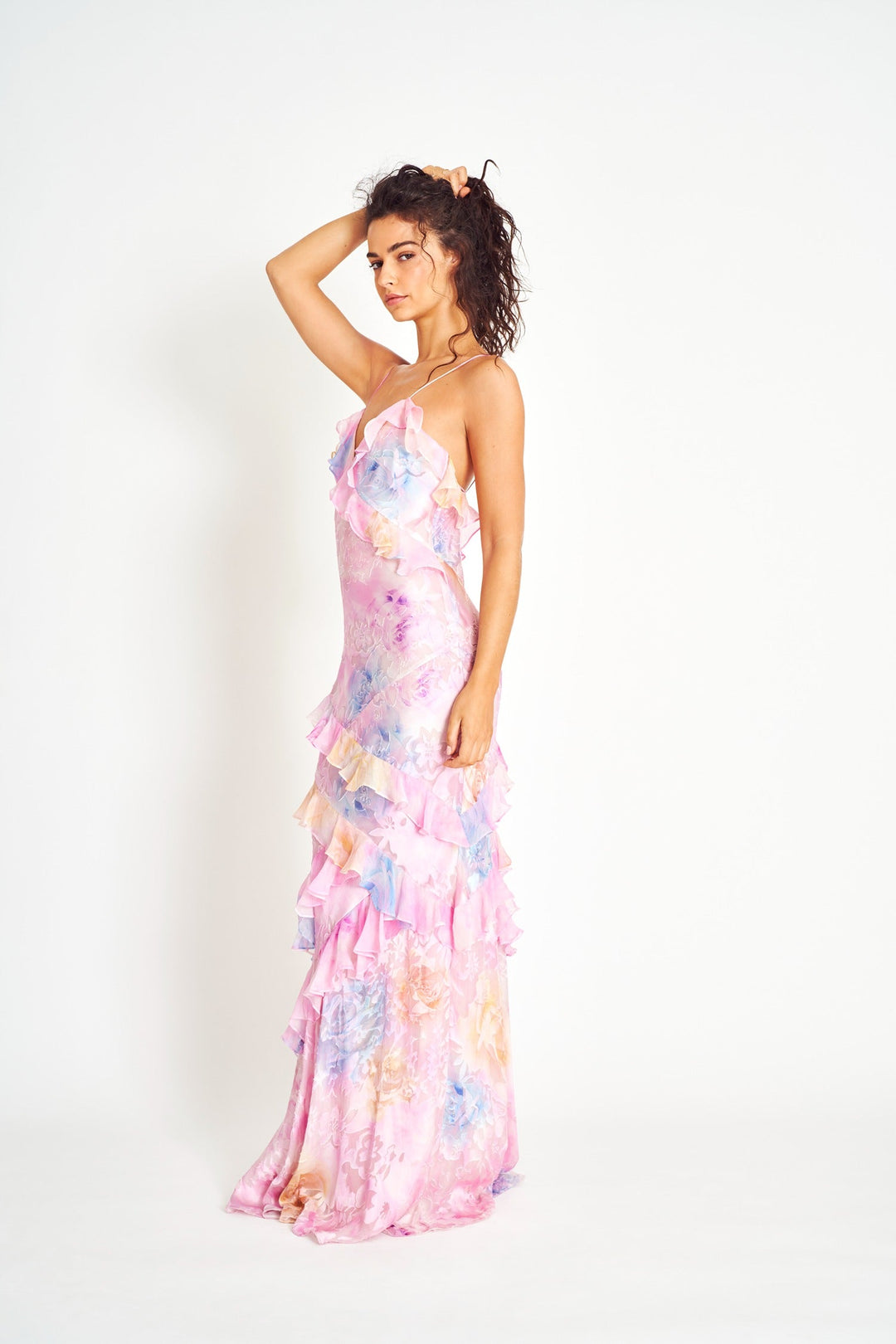 Romantic Floral Layered Maxi Dress for Wedding Guests (8)