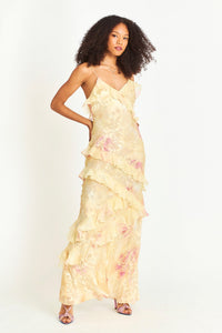 Grace | Romantic Floral Layered Maxi Dress for Wedding Guests
