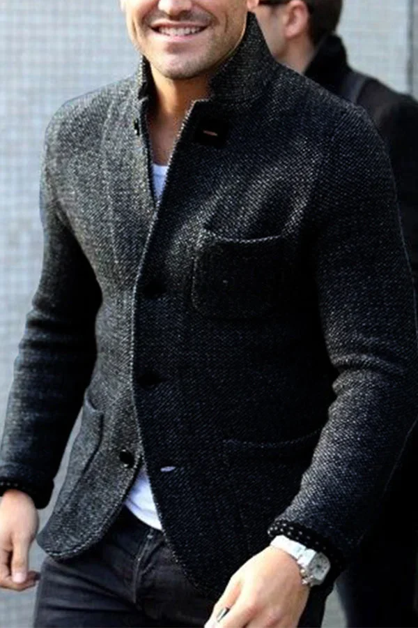 Slim Fit Men's Christmas Jumper in Black