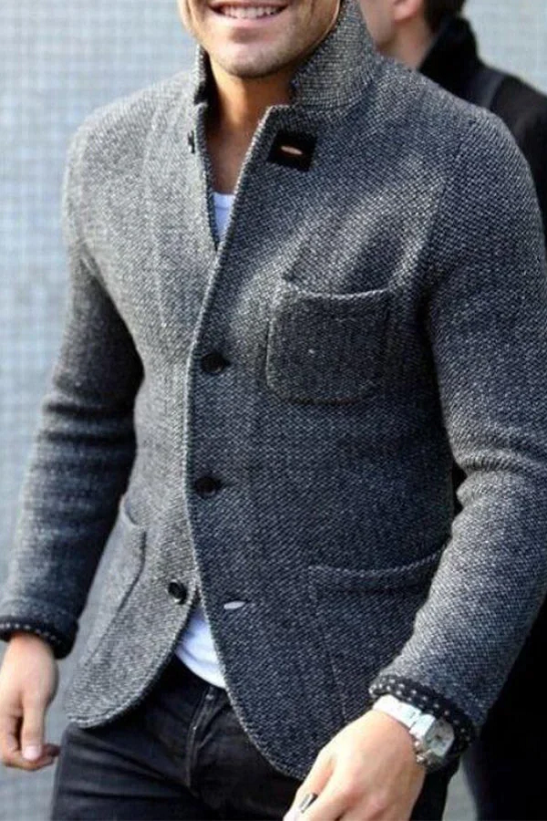 Slim Fit Men's Christmas Jumper in Grey