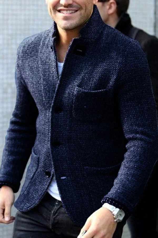 Slim Fit Men's Christmas Jumper in Navy