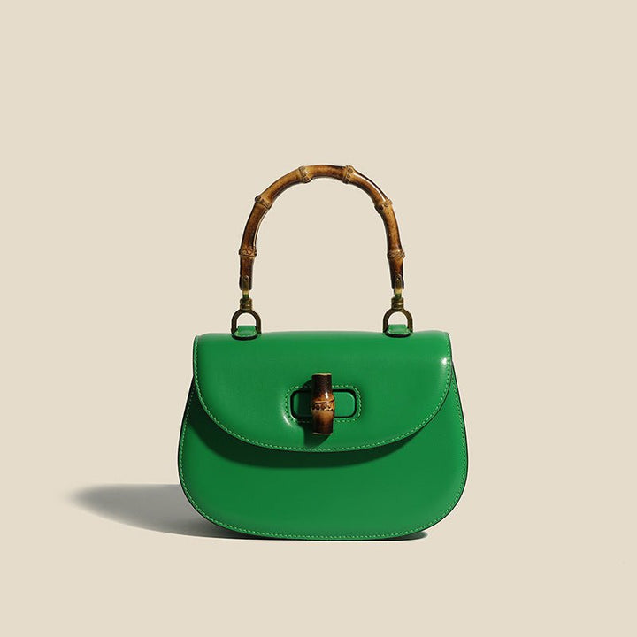 Structured Compact Leather Tote Bag for Women in Jade Green