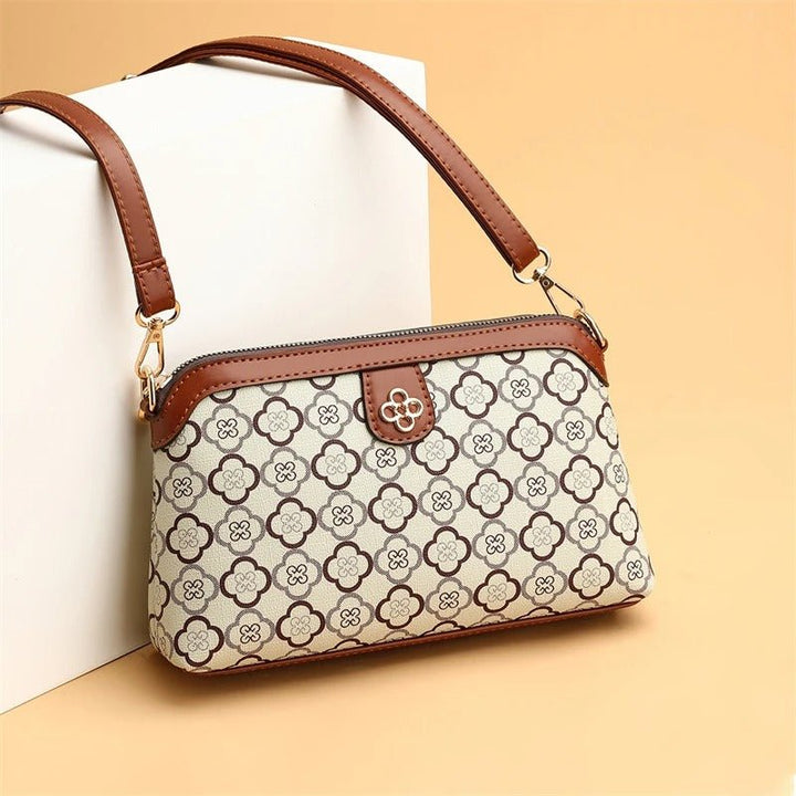 Structured Leather Tote Bag with Floral Design (2)