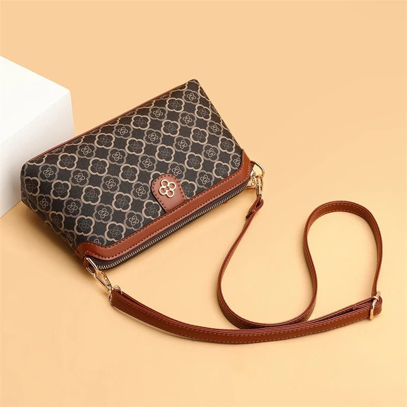 Structured Leather Tote Bag with Floral Design (3)