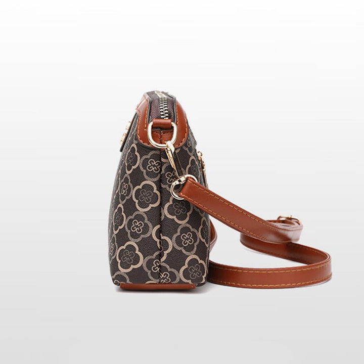 Structured Leather Tote Bag with Floral Design (8)