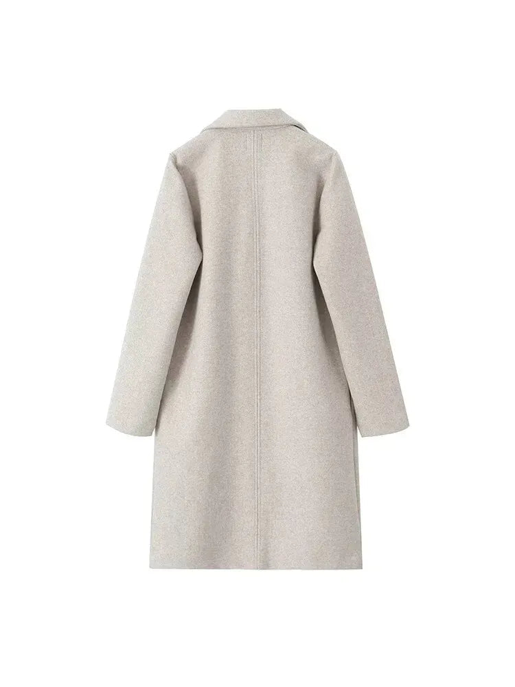 Structured Women's Wool Coat for Autumn (11)
