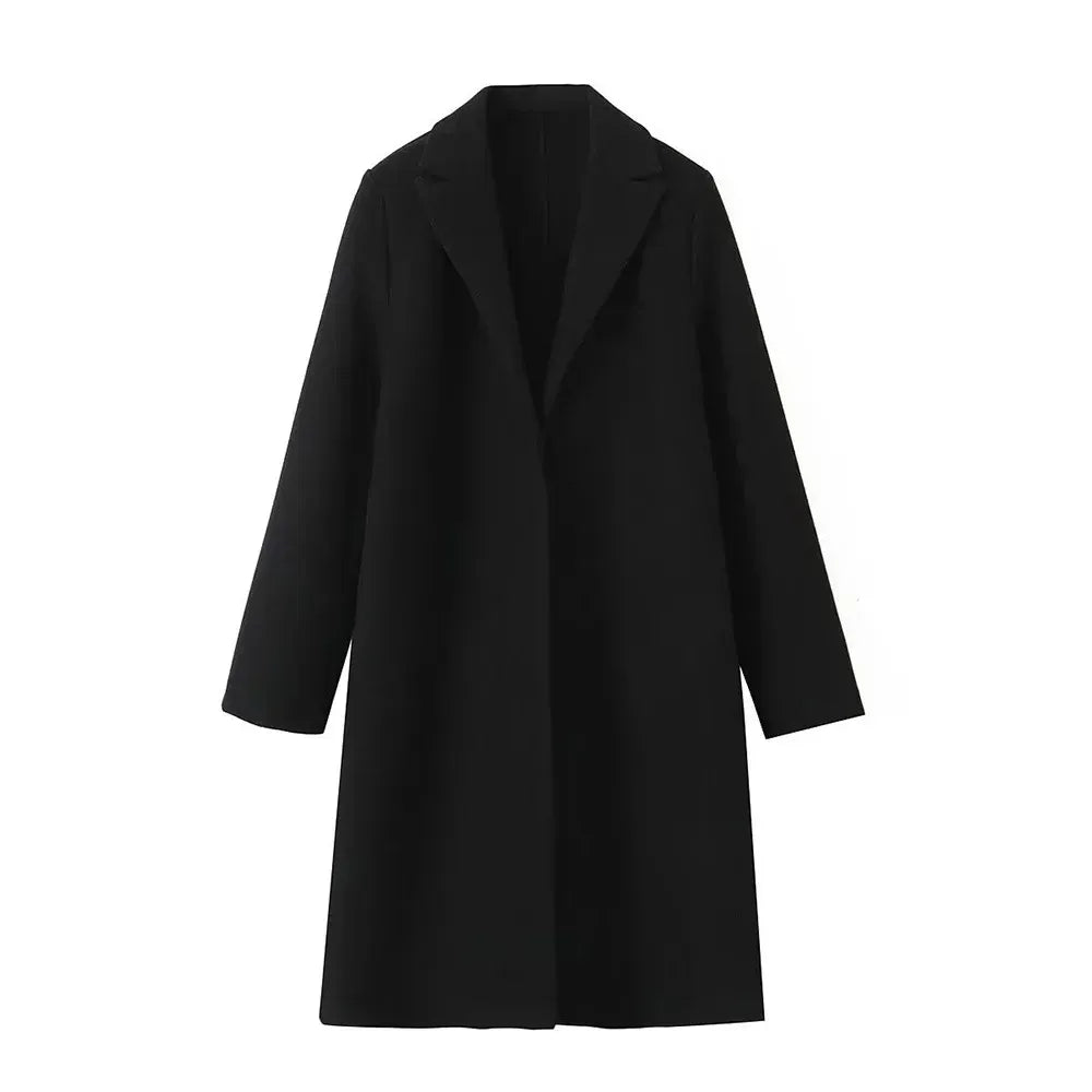 Structured Women's Wool Coat for Autumn (12)