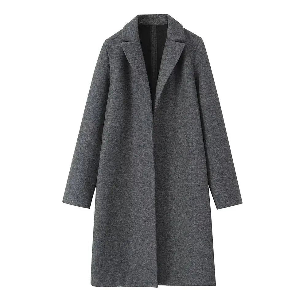 Structured Women's Wool Coat for Autumn (6)
