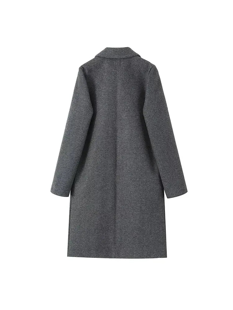 Structured Women's Wool Coat for Autumn (7)
