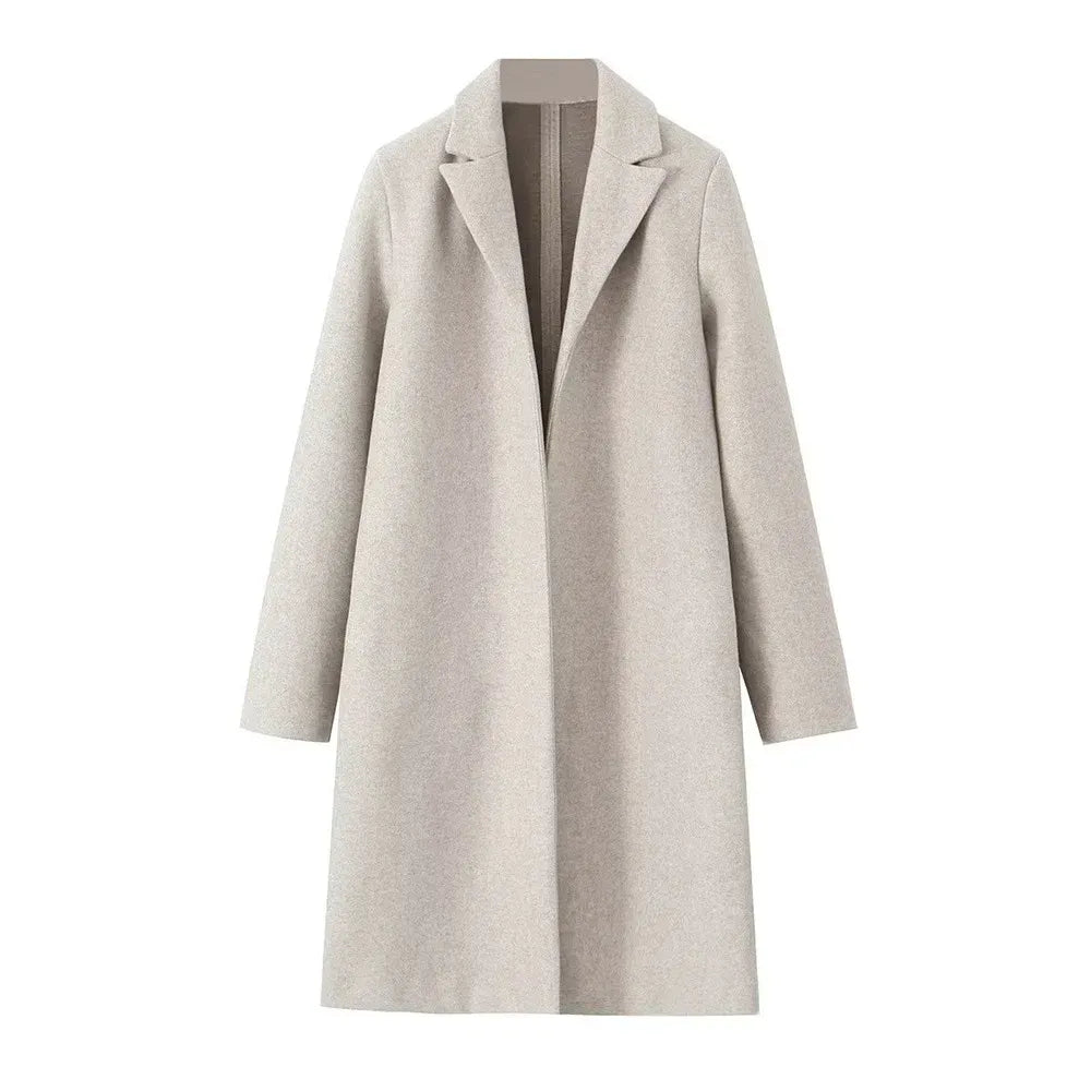 Structured Women's Wool Coat for Autumn (9)