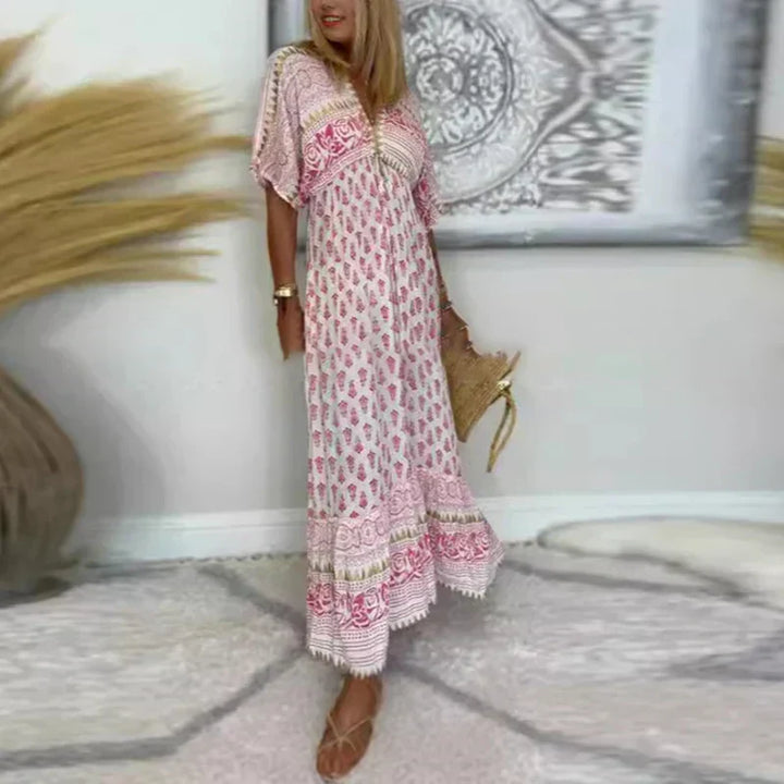 Summer Maxi Dress with Boho Print (2)