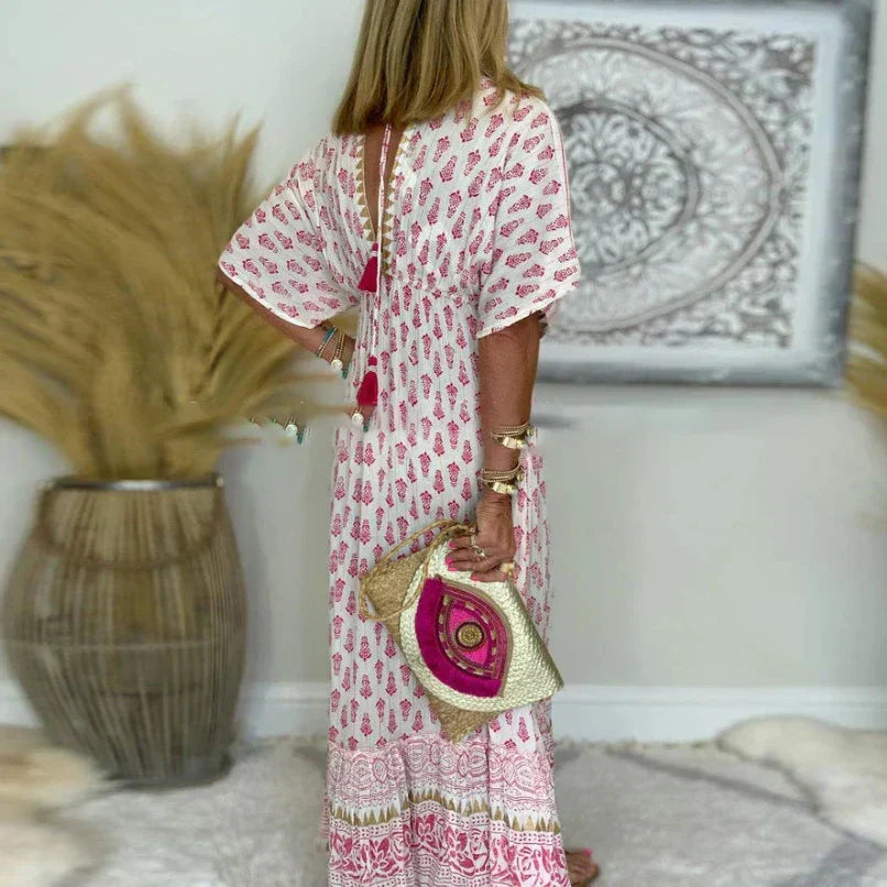 Summer Maxi Dress with Boho Print (3)