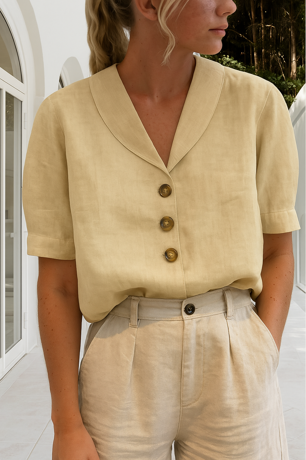 Trendiges Damen-T-Shirt Womens t-shirt in Beige