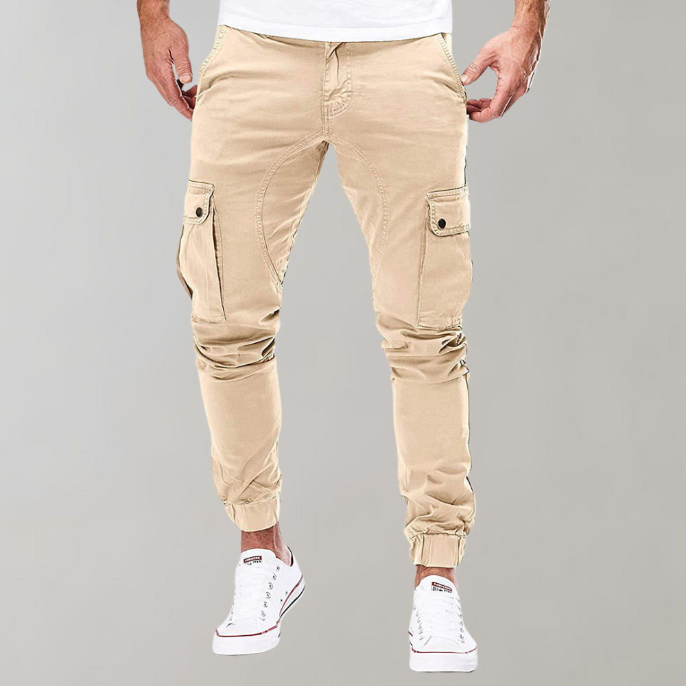 Trendy Men's Cargo Pants for Casual Comfort in Beige