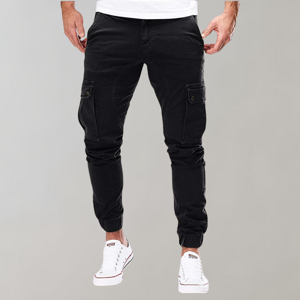 Trendy Men's Cargo Pants for Casual Comfort in Black