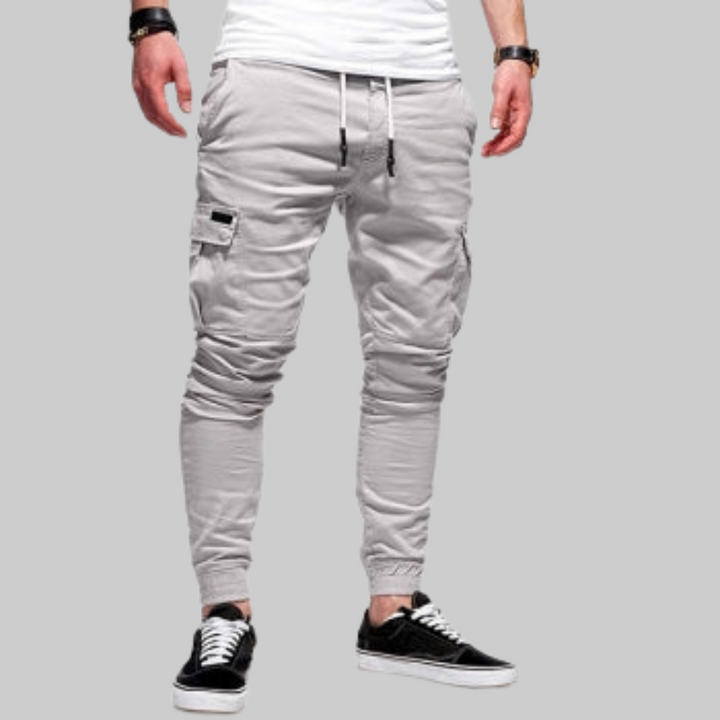 Trendy Men's Cargo Pants for Casual Comfort in Light Grey