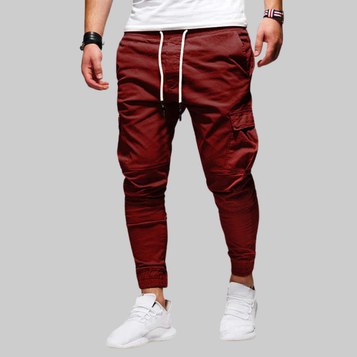 Trendy Men's Cargo Pants for Casual Comfort in Red