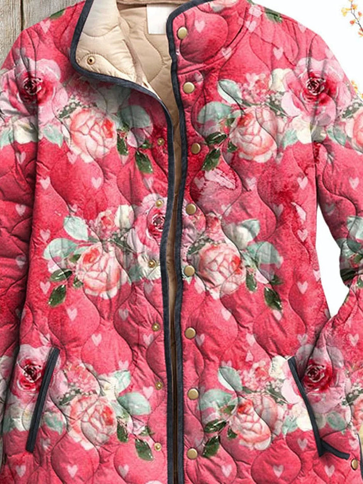 Ursula Quilted Jacket with Pink Floral Print Foto 2