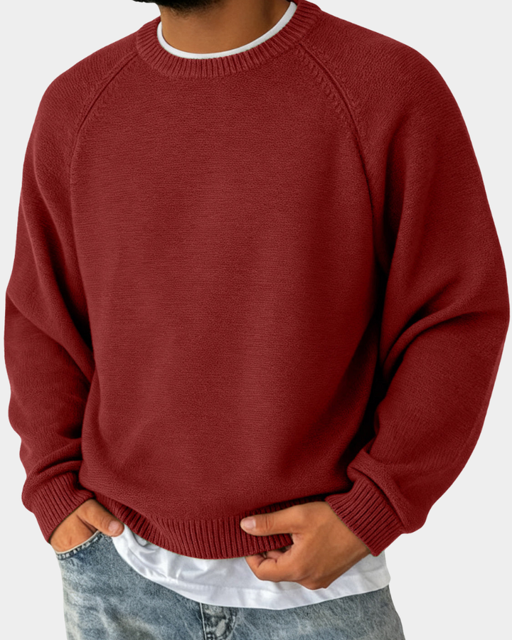 Versatile Men's Christmas Sweater for Layering in Red