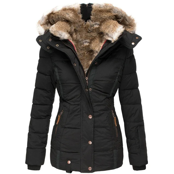 Versatile Women's Winter Puffer Jacket in Black
