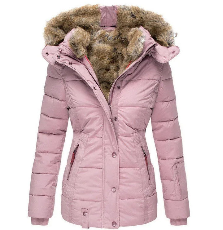 Versatile Women's Winter Puffer Jacket in Pink
