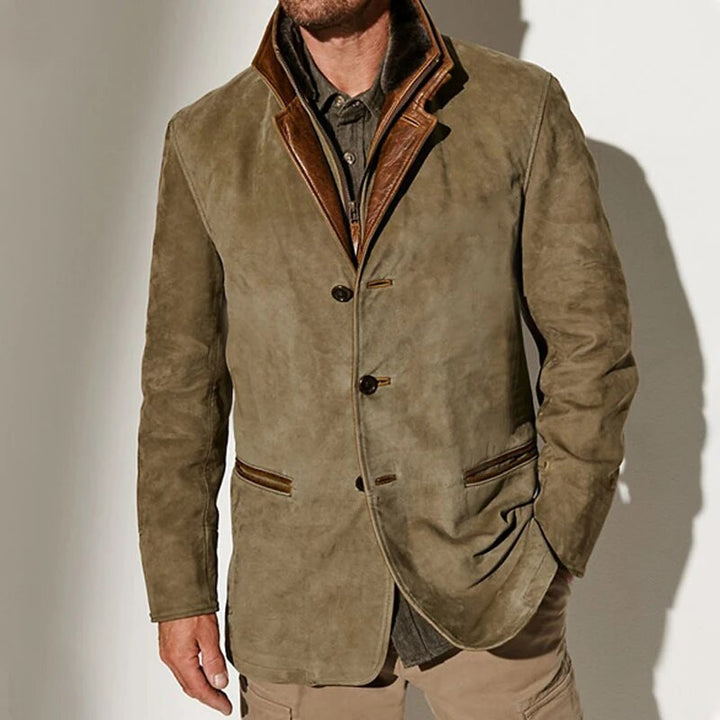 Vintage Wool Men's Winter Jacket in Khaki
