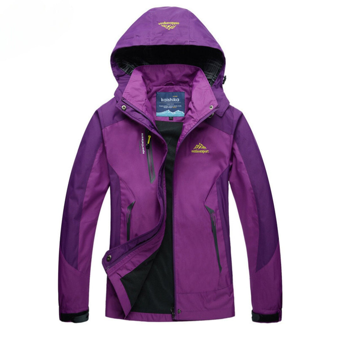 Waterproof Jacket for Women Hooded and Quilted in Purple